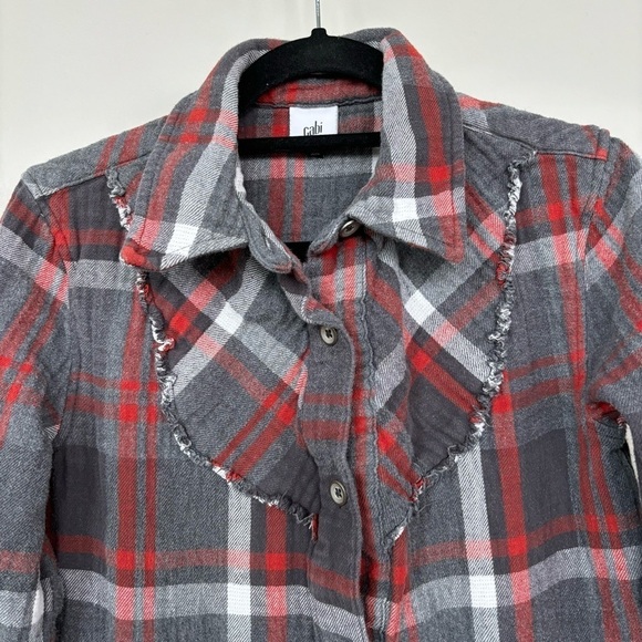 Cabi Plaid Button Down Shirt Shacket Size S - Picture 4 of 7